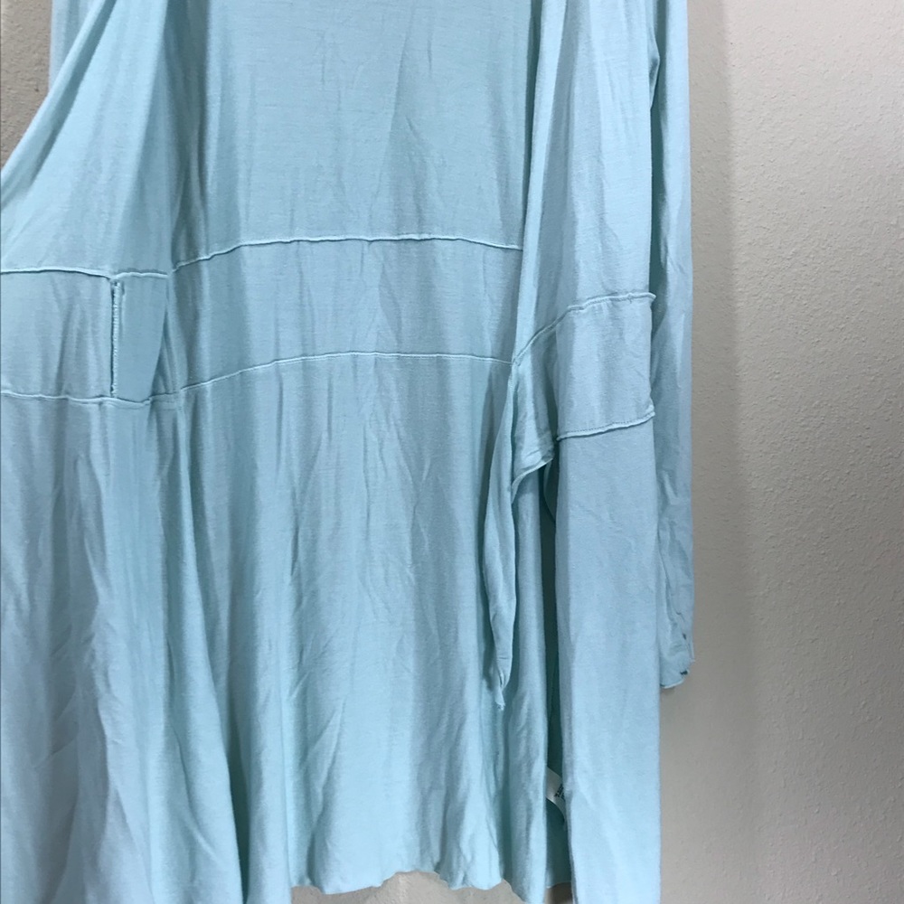 Blue Tie Front pocket kimono Cardigan style#44005 - Picture 5 of 8
